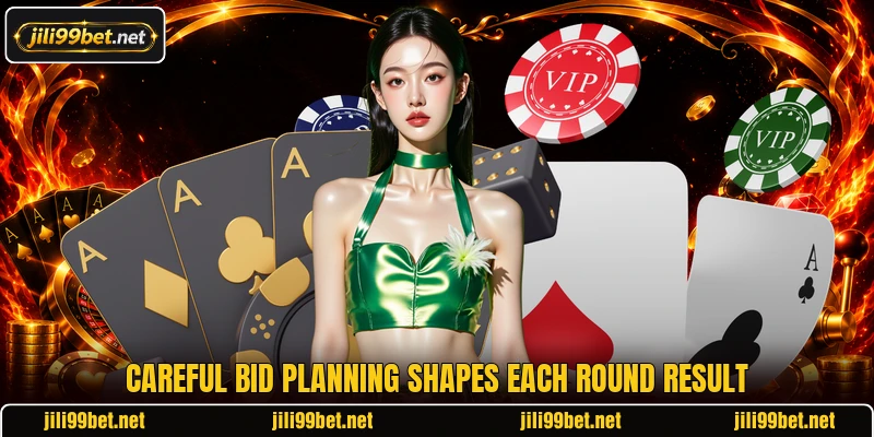 Careful bid planning shapes each round result Careful bid planning shapes each round result