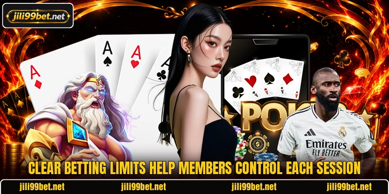 Clear betting limits help members control each session