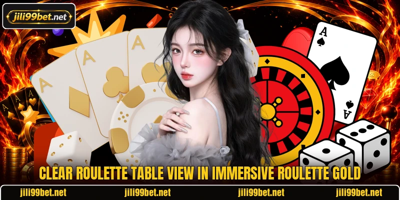 Clear roulette table view in Immersive Roulette Gold