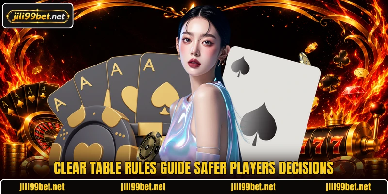 Clear table rules guide safer players decisions