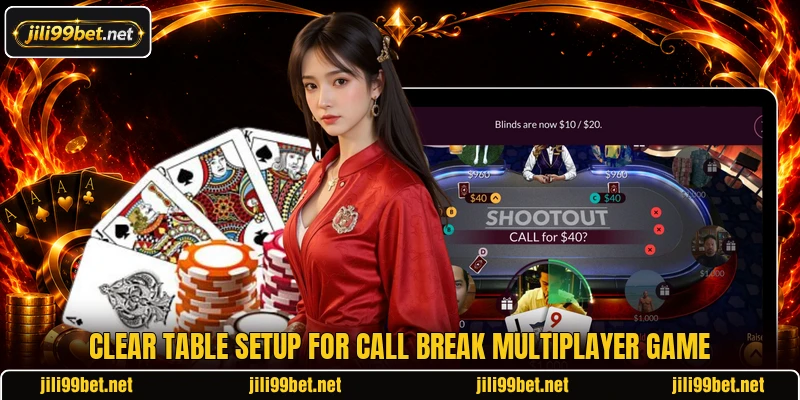 Clear table setup for call break multiplayer game Clear table setup for call break multiplayer game