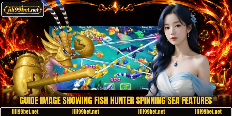 Guide image showing Fish Hunter Spinning sea features Guide image showing Fish Hunter Spinning sea features