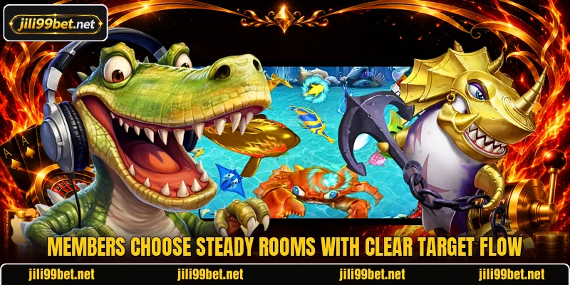 Members choose steady rooms with clear target flow Members choose steady rooms with clear target flow