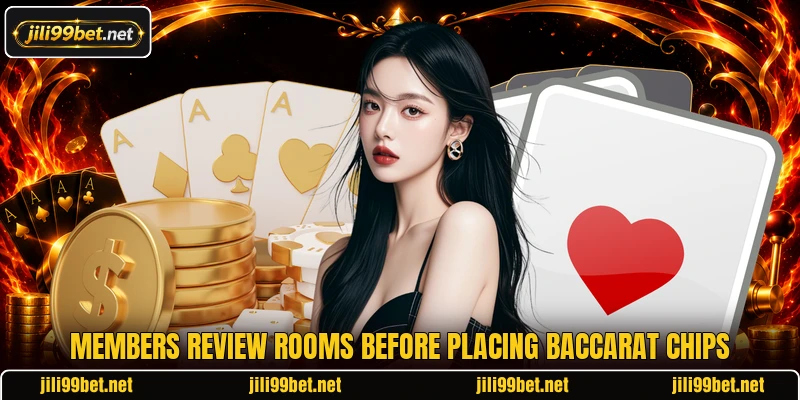 Members review rooms before placing baccarat chips