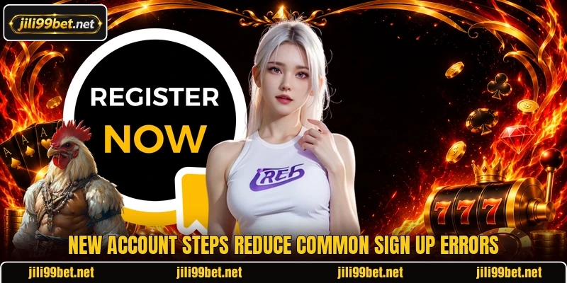 New account steps reduce common sign up errors