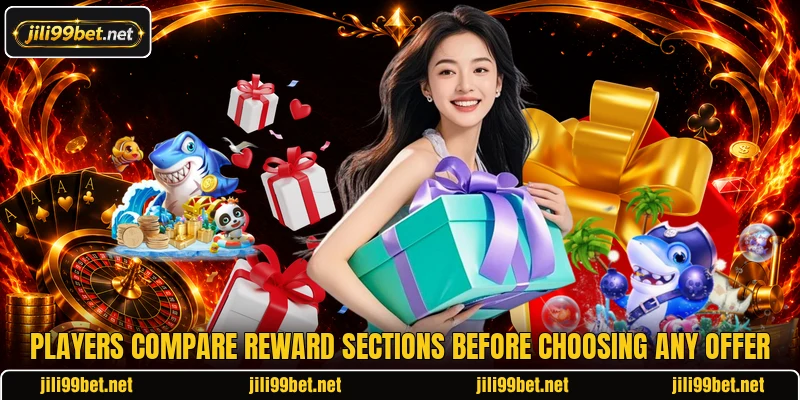 Players compare reward sections before choosing any offer