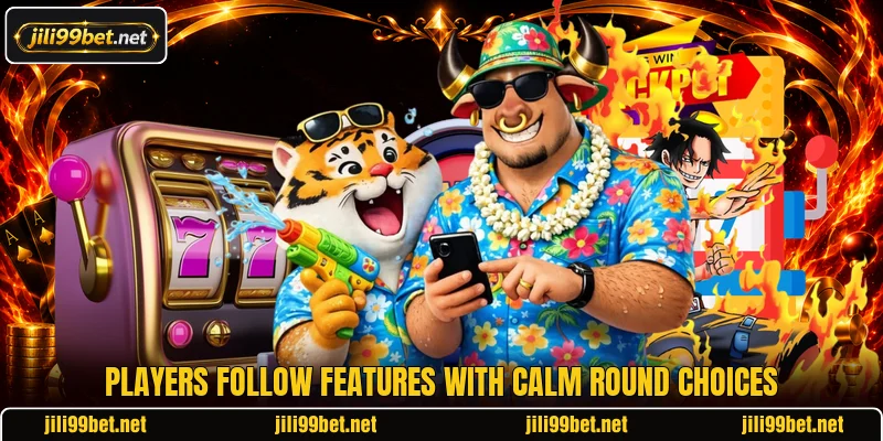 Players follow features with calm round choices Players follow features with calm round choices