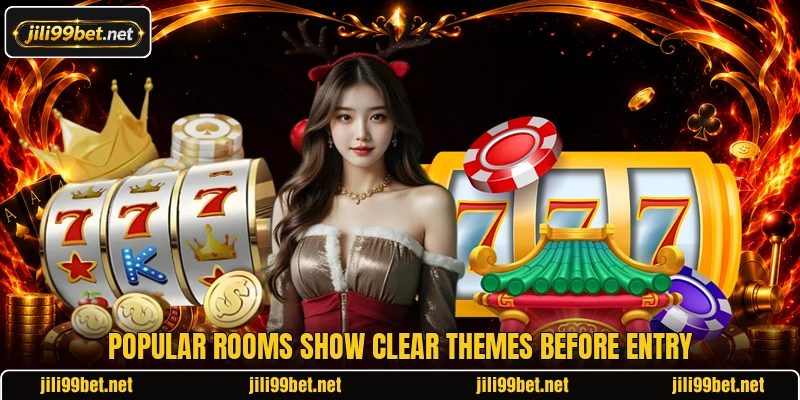 Popular rooms show clear themes before entry Popular rooms show clear themes before entry