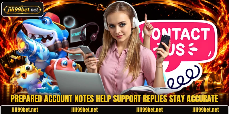 Prepared account notes help support replies stay accurate