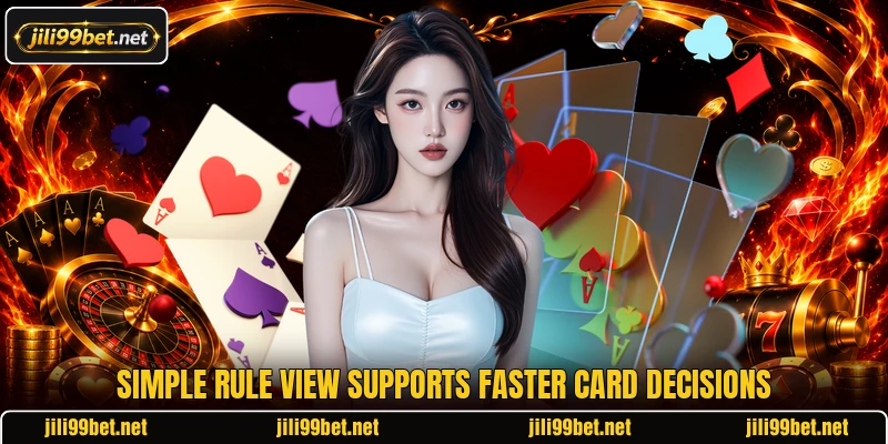 Simple rule view supports faster card decisions Simple rule view supports faster card decisions