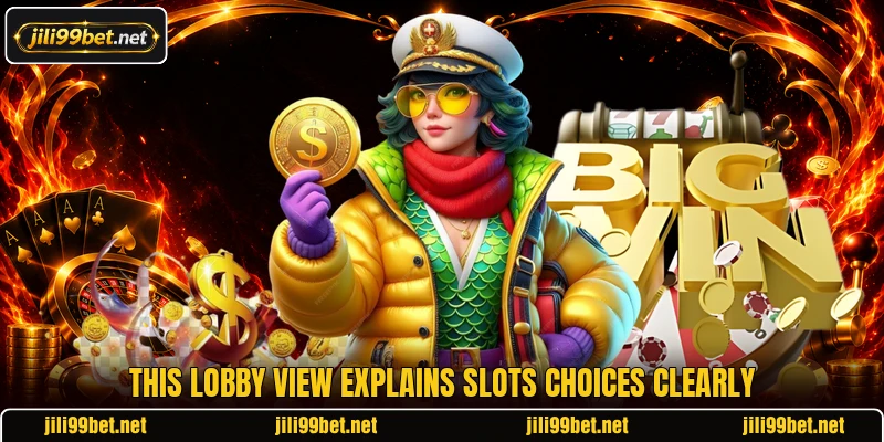 This lobby view explains slots choices clearly This lobby view explains slots choices clearly